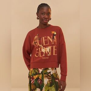 Farm Rio Brown Buena Gente Sweatshirt